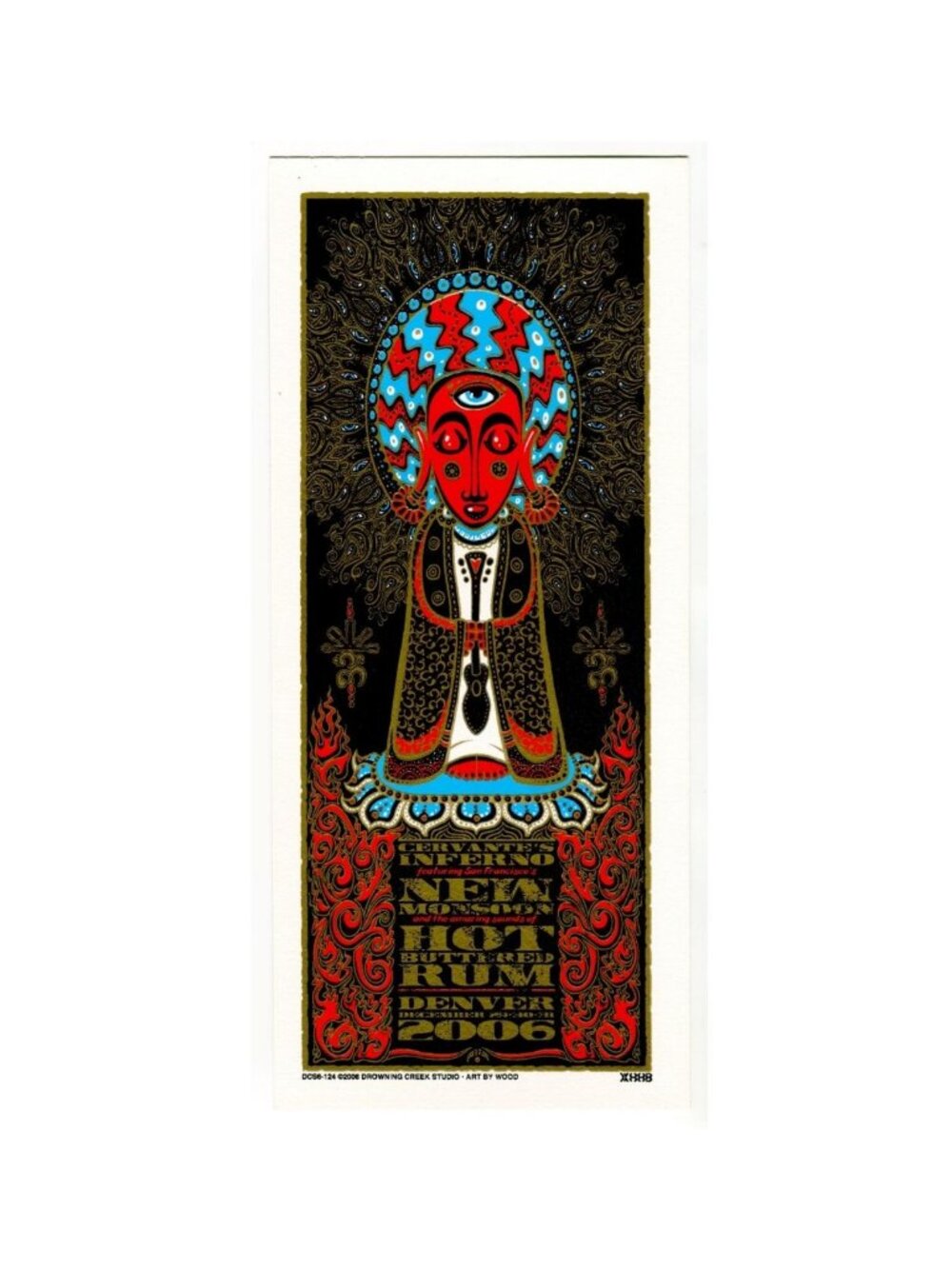 New Monsoon & Hot Buttered Rum Handbill – Jeff Wood, Denver 2006, Cervante